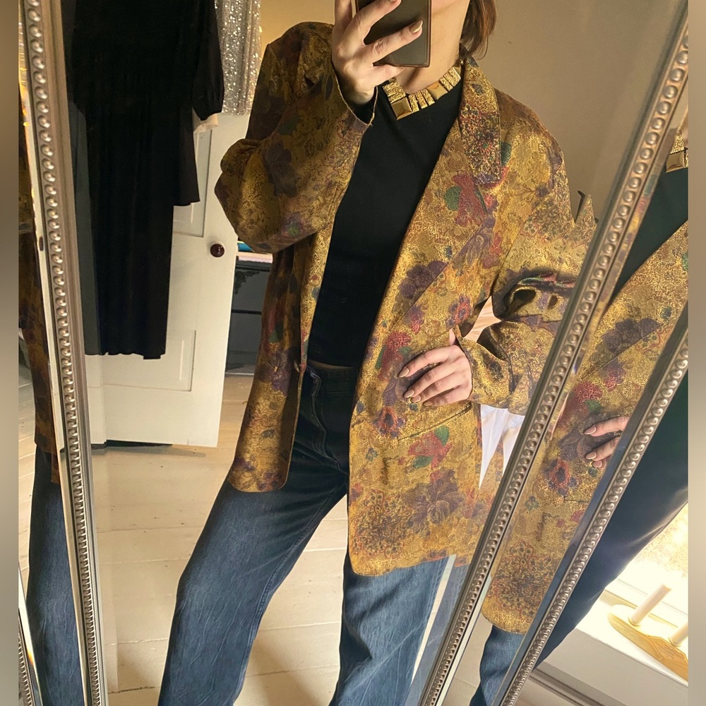 Oversized Metallic Vintage Blazer